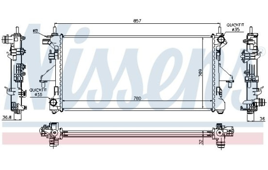 Radiator, engine cooling 63556 Nissens, Image 2