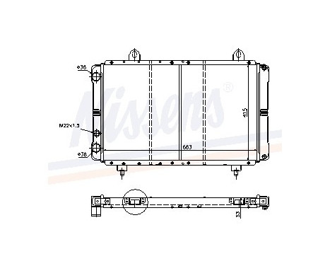 Radiator, engine cooling 63558 Nissens