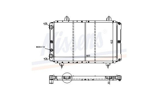 Radiator, engine cooling 63558 Nissens