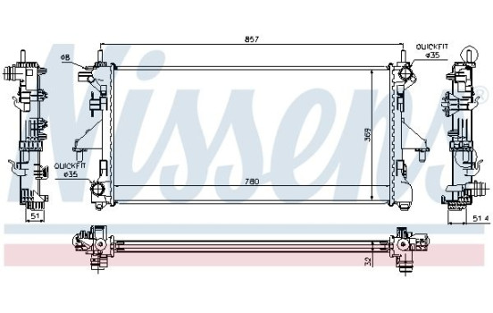 Radiator, engine cooling 63565 Nissens, Image 2