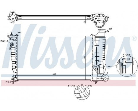 Radiator, engine cooling 63574A Nissens