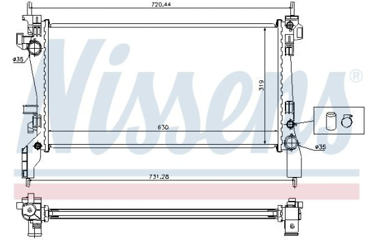 Radiator, engine cooling 636004 Nissens, Image 2