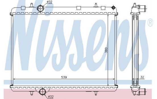 Radiator, engine cooling 636006 Nissens