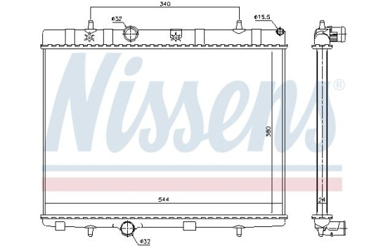 Radiator, engine cooling 636007 Nissens, Image 2