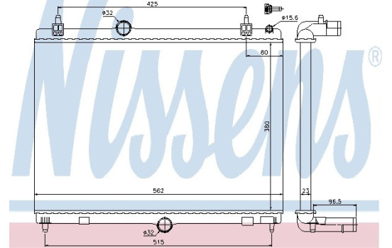 Radiator, engine cooling 636009 Nissens