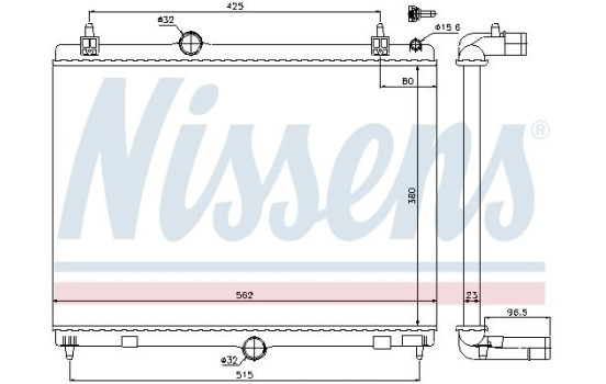 Radiator, engine cooling 636009 Nissens, Image 2