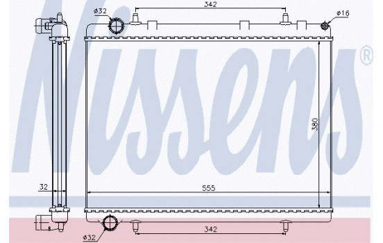 Radiator, engine cooling 63601 Nissens