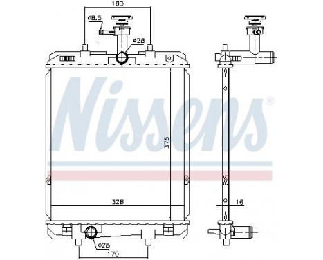 Radiator, engine cooling 636015 Nissens