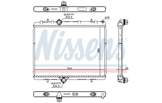 Radiator, engine cooling 636029 Nissens