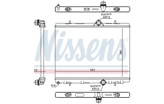 Radiator, engine cooling 636043 Nissens
