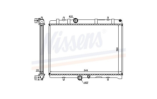 Radiator, engine cooling 63606A Nissens