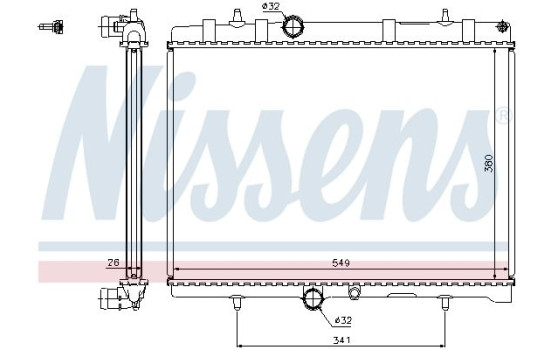 Radiator, engine cooling 63606A Nissens, Image 2