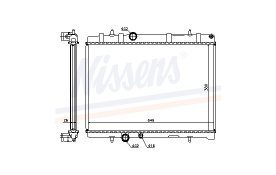 Radiator, engine cooling 63608A Nissens