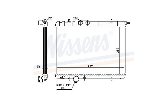 Radiator, engine cooling 63697 Nissens