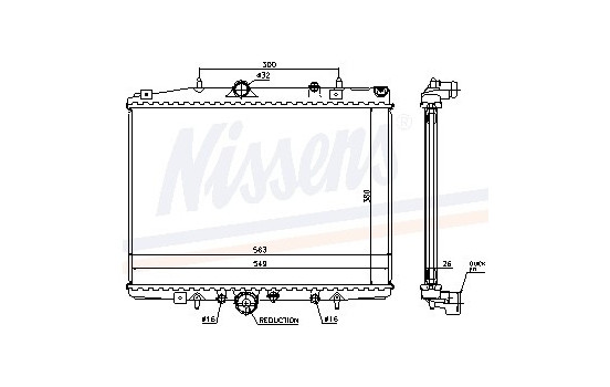 Radiator, engine cooling 63702 Nissens