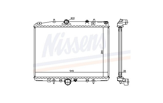 Radiator, engine cooling 63705A Nissens