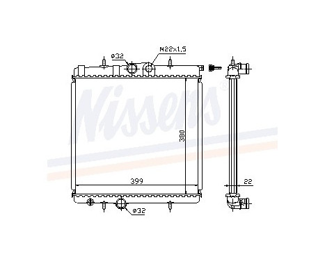 Radiator, engine cooling 63708A Nissens