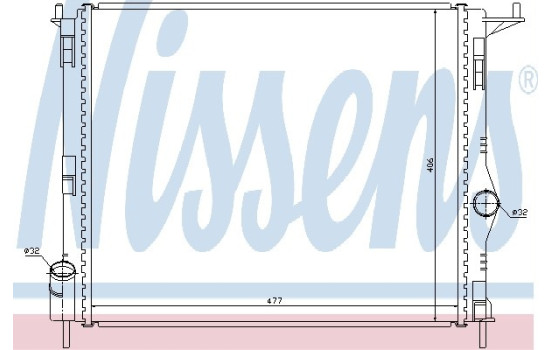 Radiator, engine cooling 637609 Nissens