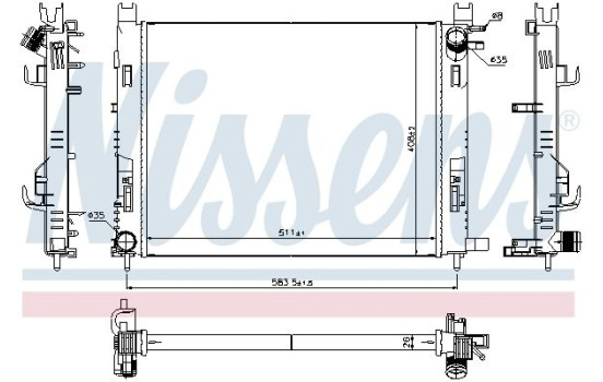 Radiator, engine cooling 637624 Nissens, Image 2