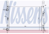 Radiator, engine cooling 637628 Nissens