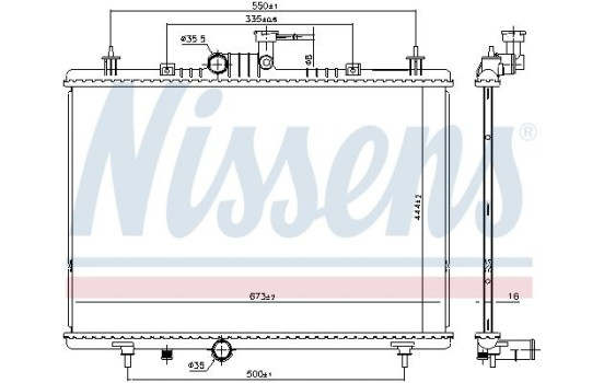 Radiator, engine cooling 637645 Nissens