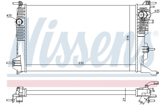 Radiator, engine cooling 637647 Nissens