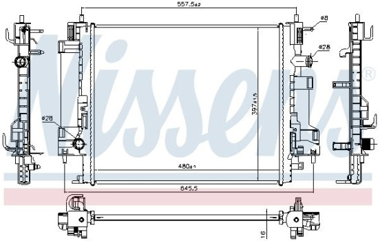 Radiator, engine cooling 637662 Nissens