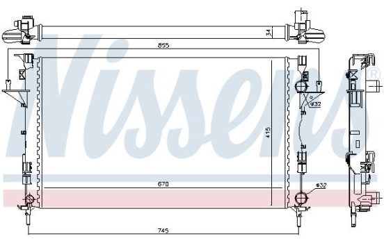 Radiator, engine cooling 63816 Nissens, Image 2