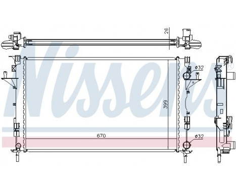 Radiator, engine cooling 63816A Nissens, Image 2
