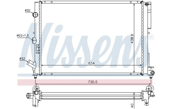 Radiator, engine cooling 63851A Nissens, Image 2