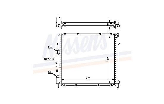 Radiator, engine cooling 63854A Nissens