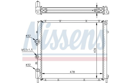 Radiator, engine cooling 63854A Nissens, Image 2