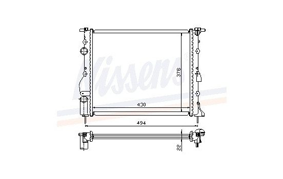 Radiator, engine cooling 63884 Nissens