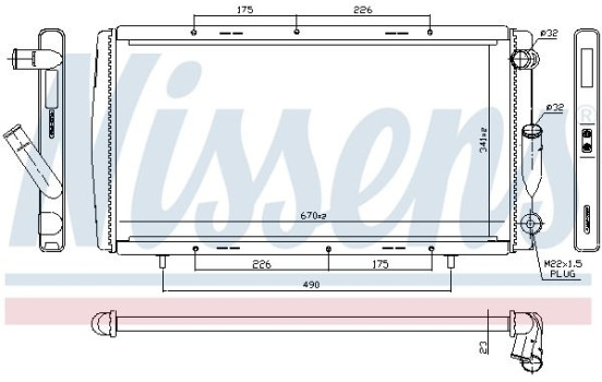 Radiator, engine cooling 63911A Nissens, Image 2