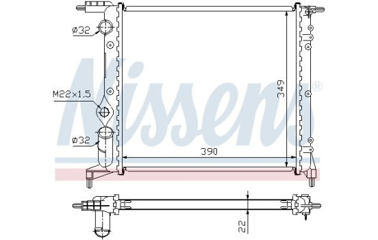 Radiator, engine cooling 639271 Nissens