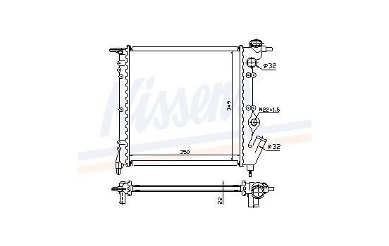 Radiator, engine cooling 63928 Nissens