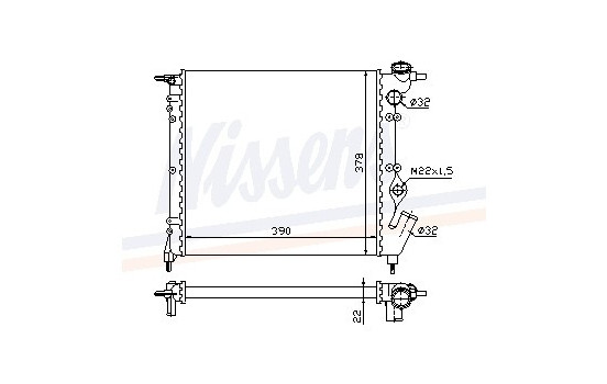 Radiator, engine cooling 63929 Nissens