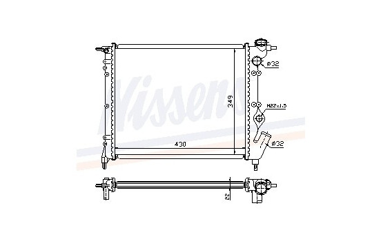 Radiator, engine cooling 63931 Nissens