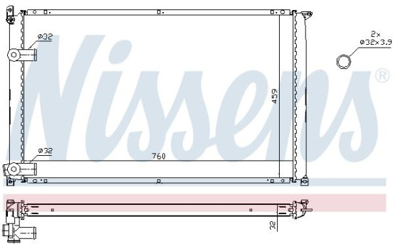 Radiator, engine cooling 63935A Nissens, Image 2