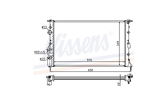 Radiator, engine cooling 639391 Nissens