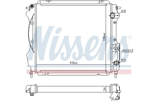 Radiator, engine cooling 63967A Nissens, Image 2