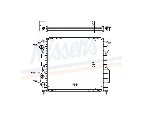 Radiator, engine cooling 63968A Nissens