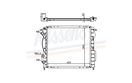 Radiator, engine cooling 63968A Nissens