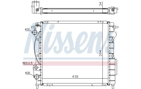 Radiator, engine cooling 63968A Nissens, Image 2
