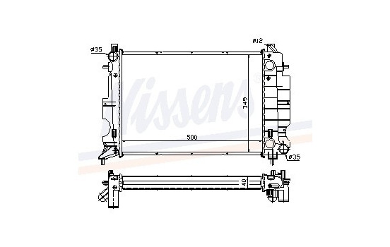 Radiator, engine cooling 64035A Nissens