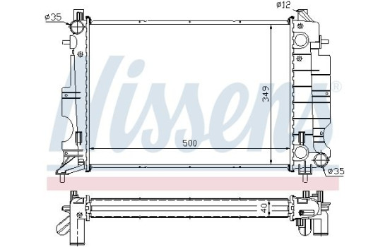 Radiator, engine cooling 64035A Nissens, Image 2