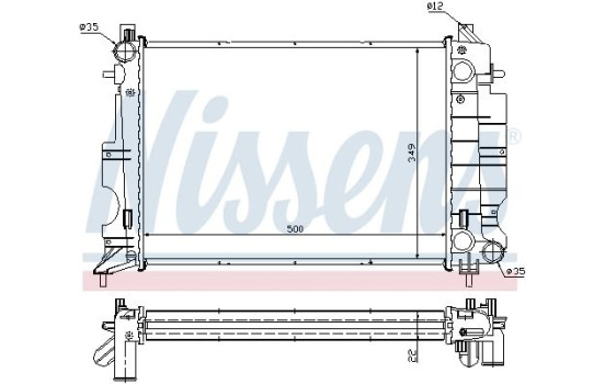 Radiator, engine cooling 64038A Nissens, Image 2