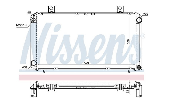 Radiator, engine cooling 64057A Nissens