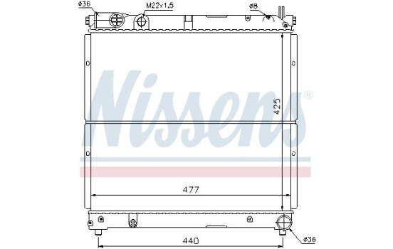 Radiator, engine cooling 64164 Nissens, Image 2