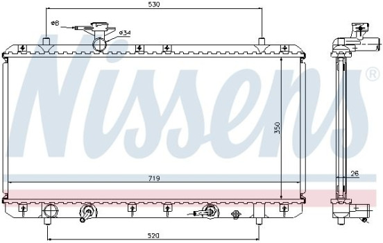 Radiator, engine cooling 64166A Nissens, Image 2